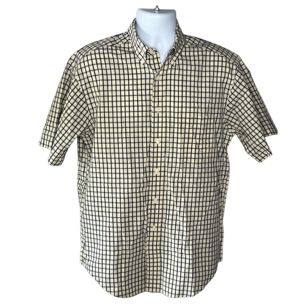 Covington Plaid Button Down Short Sleeve‎ Casual Shirt Mens Size M